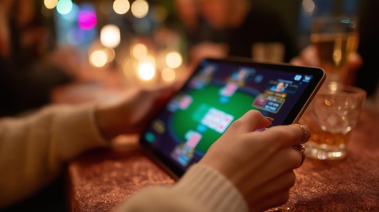 Pemain menikmati permainan live casino dengan interaksi dealer profesional di jiwaku88