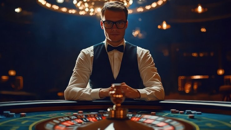 Pemain menggunakan smartphone untuk menikmati live casino dengan interaksi dealer real time